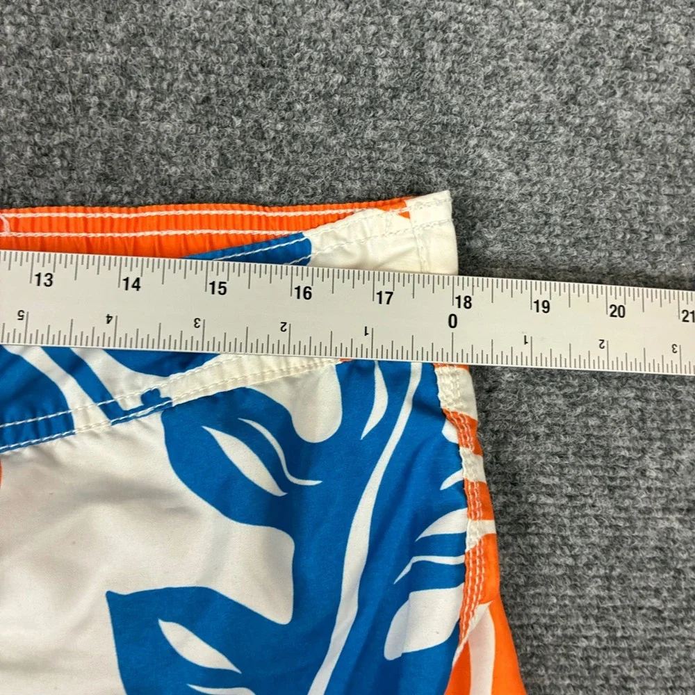 Old Navy Mens Size Large W36 Floral Swim Trunks Blue Orange White Board Shorts